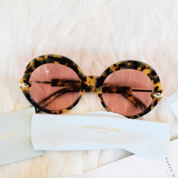 KAREN WALKER ROMANCER TORTOISE SUNGLASSES - Picture 11 of 15